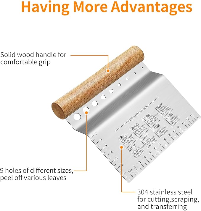 ALLTOP Dough Bench Scraper/Cutter/Chopper, 1 Pack