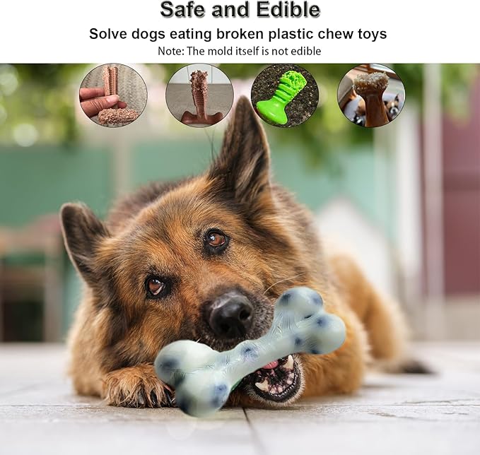 SIUPER 5IN Big Bone Dog Cat Treat Molds 2 Pack, DIY Flavors for Puppy. Food Safe Silicone for Oven. Large Ice Cube Mold for Pet Chew, Cooling. Pets Birthday Cake Baking. Fun Gift for Dog Lover