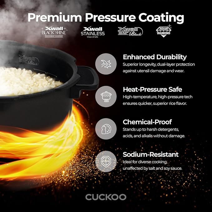 CUCKOO Twin Pressure Rice Cooker, 12-Cup Cooked, Gray, CRP-ST0609FG