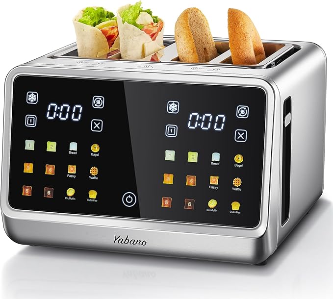 Yabano 4-Slice Toaster Smart Touch Control with Extra Wide Slots