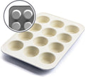 GreenLife 12 Cup Ceramic Nonstick Muffin Pan, Gray