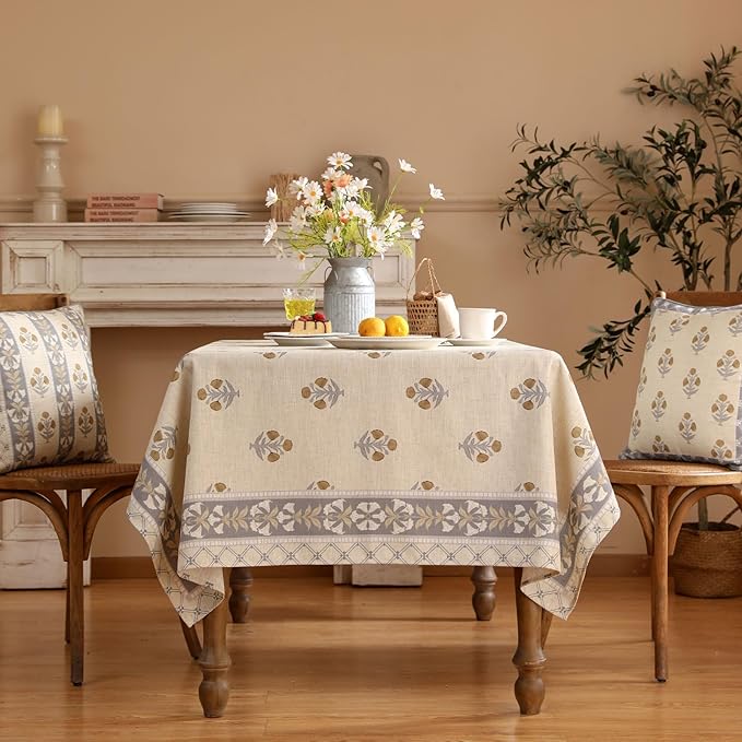 patdrea Vintage French Linen Tablecloth,Rectangular,94"x63"-Istana A