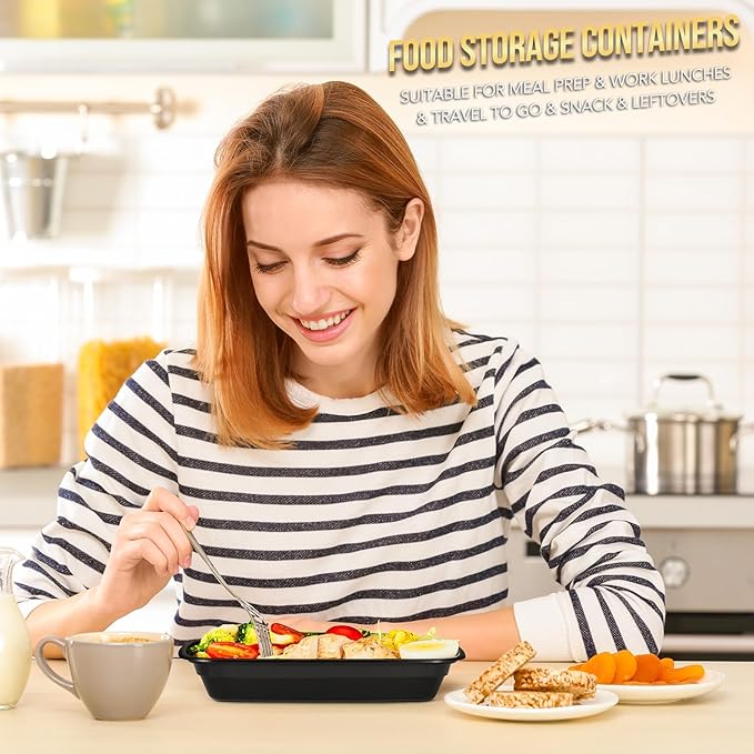 Glotoch Express Meal Prep Containers with Lids 16oz 50 Pack Leakproof