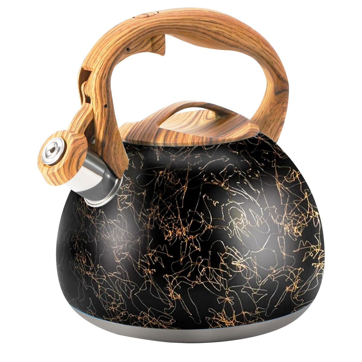 Foedo 3.2Qt Stainless Steel Whistling Tea Kettle Stovetop, Dark Green