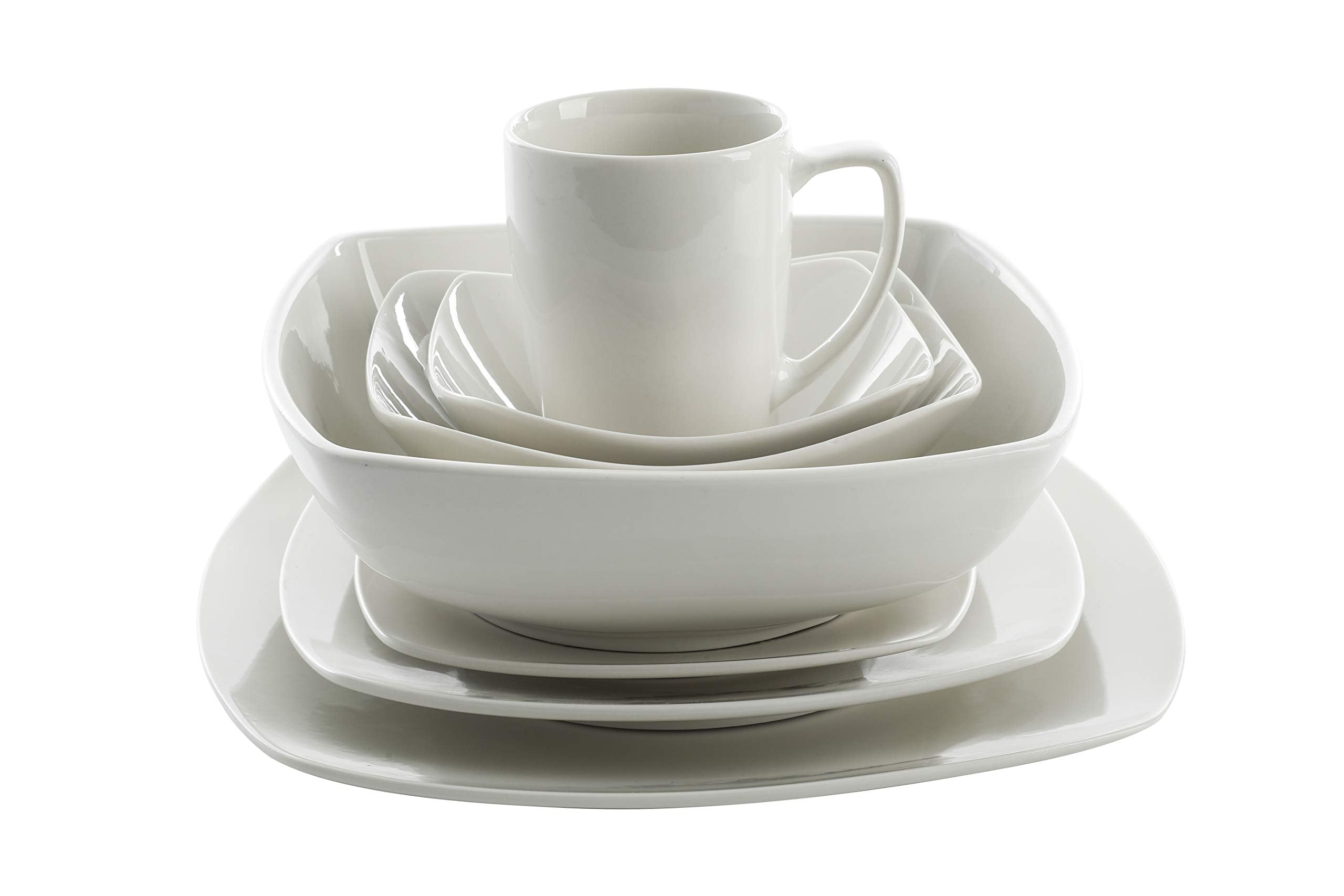Gibson Home Zen Buffetware 39 Piece Dinnerware Set, White