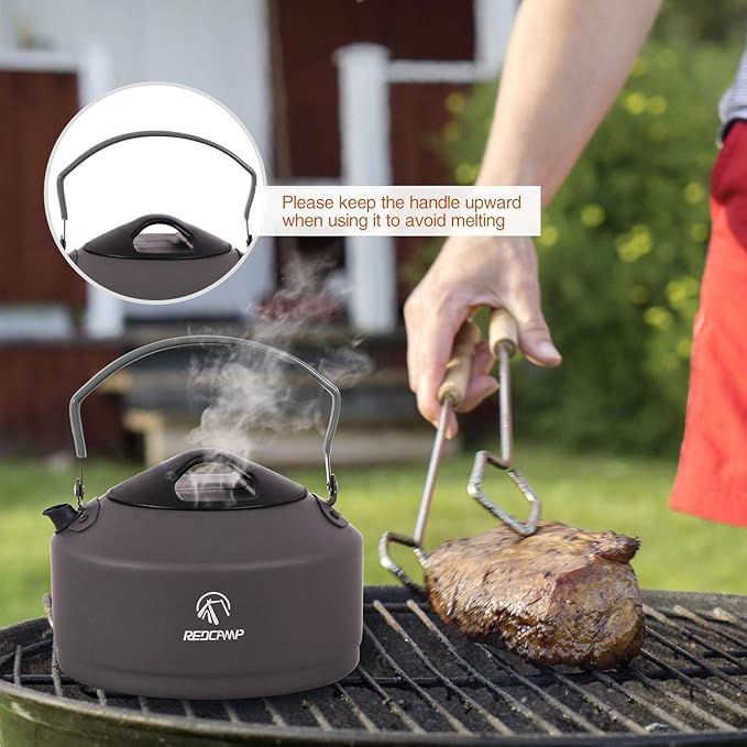 REDCAMP 0.9L Lightweight Mini Camping Kettle for Outdoor Tea & Coffee Pot