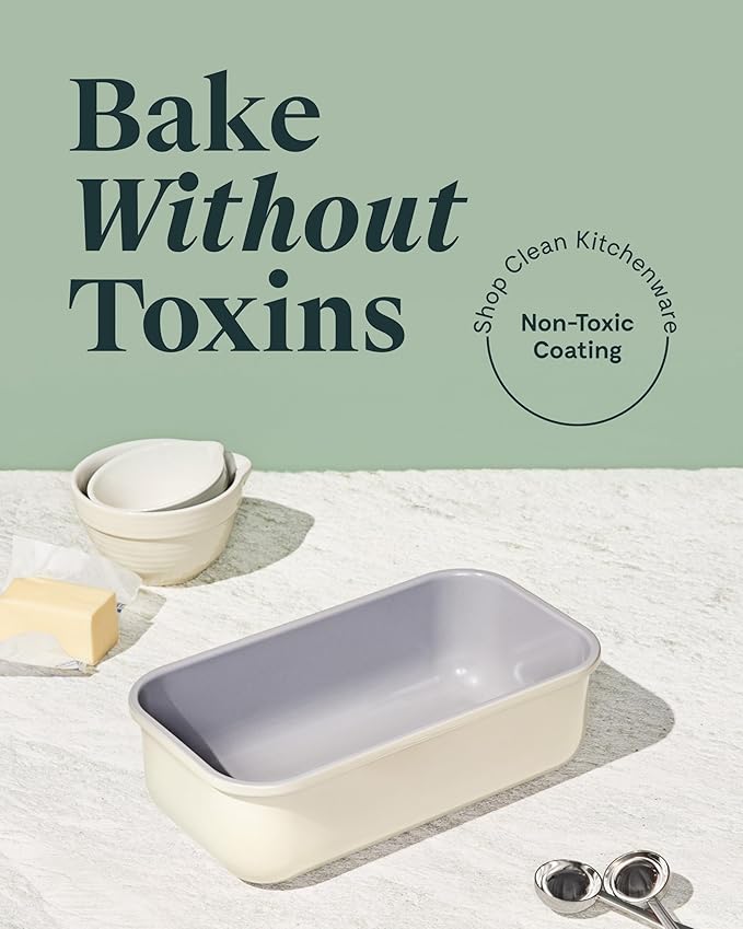 Caraway Non-Stick Ceramic-Coated 1 lb Loaf Pan Duo
