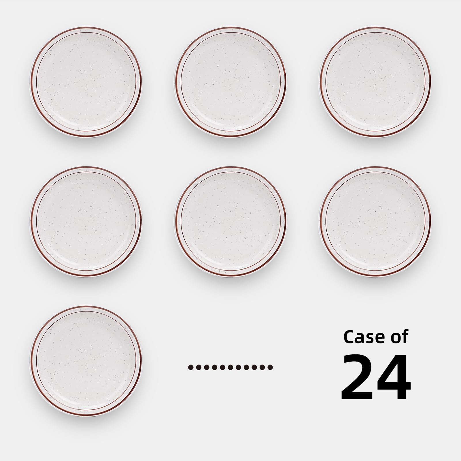 IRESTAURANT PLUS Stoneware Narrow Rim Commercial Grade Dinnerware Brown Speckle, Plate 9 5/8", Case of 24