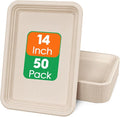 ECOLipak 50 Pack 14 in Compostable Natural Disposable Food Crawfish Trays
