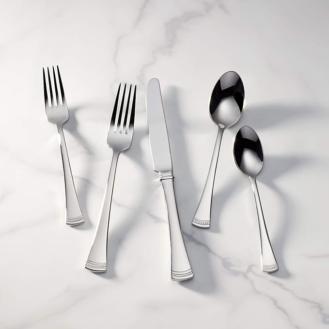 Lenox Portola 65-Piece 18/10 Silverware Set for 12, Flatware