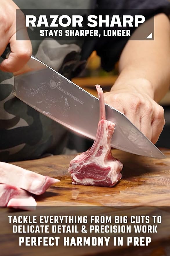Dalstrong Valhalla 2-Piece Knife Set — 8" Chef + 3.5" Paring — 9CR18MOV HC Steel (8–12° Edge), Unique Wood + Resin Handles — For Apartment Kitchens, Gifts & First Serious Sets