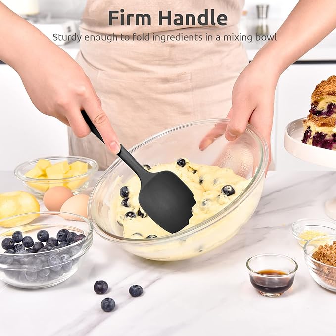 U-Taste Silicone Spoon Spatula, 480°F High Temp Spoonula, 11.38", Black