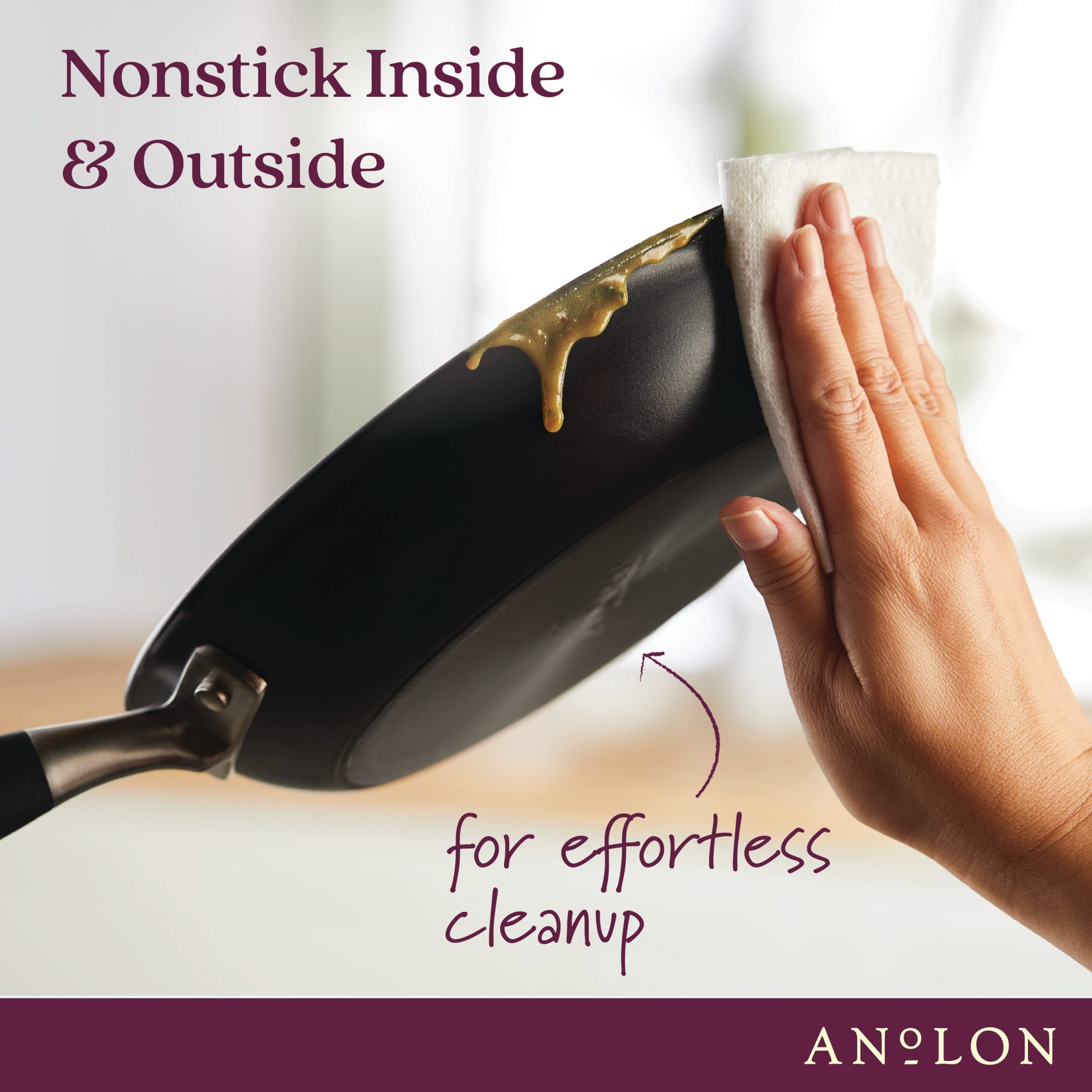 Anolon Advanced Home Hard-Anodized Nonstick Frying Pan, 10.25-Inch Nonstick Pan, Onyx