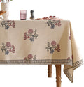 ISAENNE Designer French Linen Rectangular Tablecloth,71"x55"-Helena E