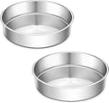 LIANYU 9 Inch Round Cake Pan Set of 2, Stainless Steel Layer Pan for Baking