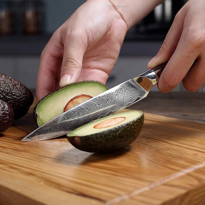 PAUDIN Utility Knife, 5 Inch Damascus Chef Knife