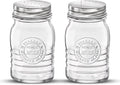 Bormioli Rocco Officina 1825 Salt & Pepper Jars Set of 2-8 Oz. Ribbed Glass Containers with Airtight Metal Lids for Seasoning, Cooking & Dining Table Use - Italian Glass Storage Design