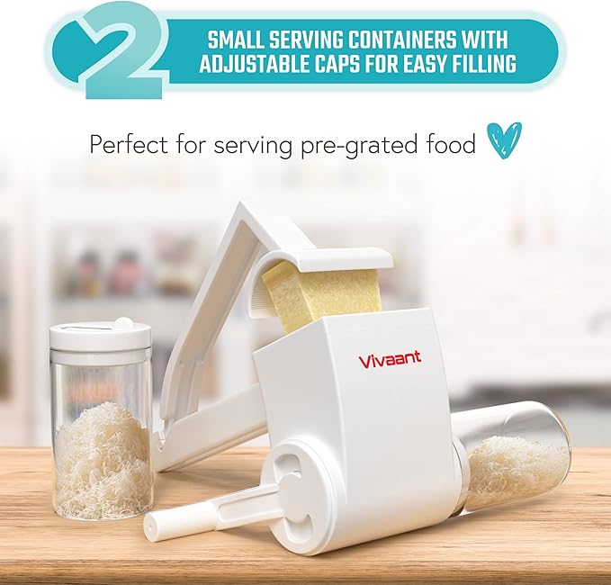 Vivaant Rotary Cheese Grater Hand Crank, Handheld Parmesan Cheese Shredder