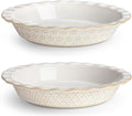 MALACASA 9 Inch Pie Pan Set of 2, 45 OZ Ceramic Quiche Baking Dish