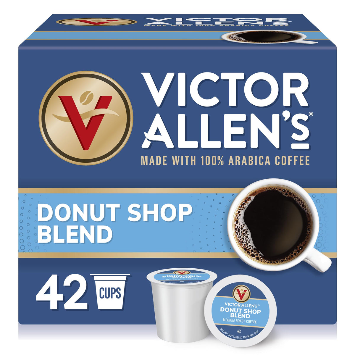 Victor Allen's Coffee Variety Pack (Morning Blend, 100% Colombian, Donut Shop Blend, and French Roast), 42 Count, Single Serve Coffee Pods for Keurig K-Cup Brewers