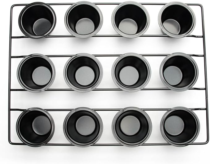 Fox Run Linking Mini Popover Pan, Carbon Steel, Nonstick, 12 Mini Cups