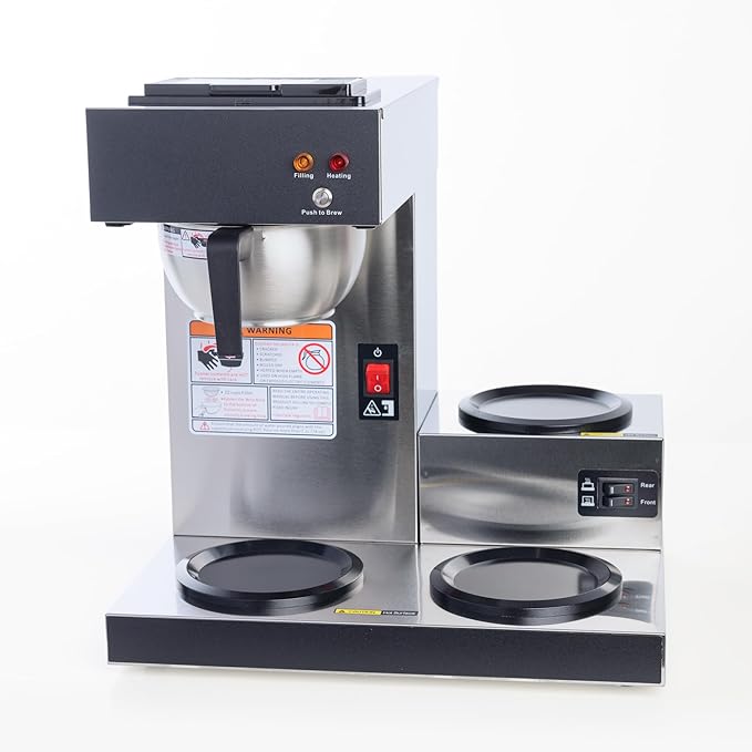SYBO 12-Cup Commercial Pour Over Coffee Maker with 3 Warmers