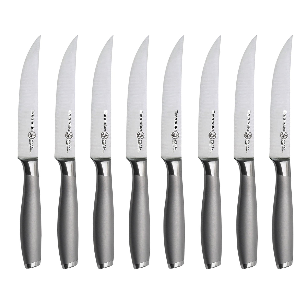 Messermeister Avanta 5” Fine Edge Steak Knife Set - German X50 Stainless Steel - Rust Resistant & Easy to Maintain - Includes 4 Steak Knives