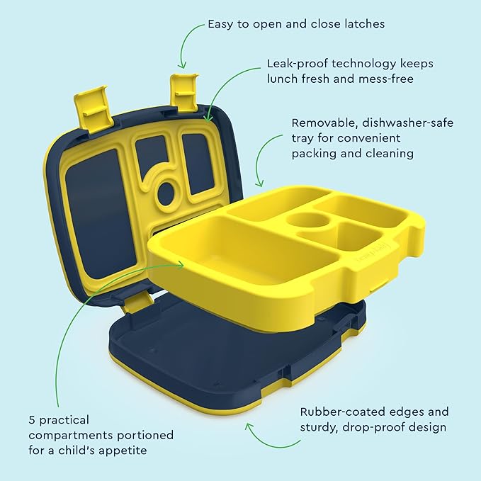Bentgo Kids Prints Leak-Proof 5-Compartment Bento-Style Kids Lunch Box