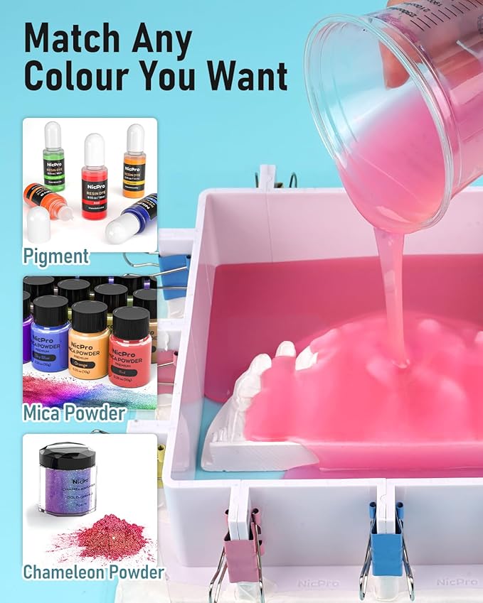 Nicpro 74oz Silicone Mold Making Kit 15A, Platinum Liquid Silicones Rubber