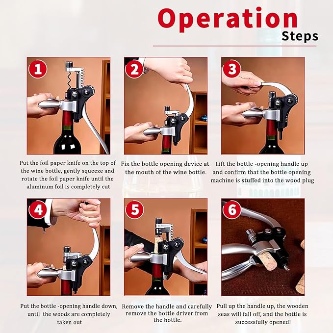 Rabbit Wine Opener,Lever‑Style Corkscrew for Wine Bottles Sets