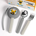 Bentoheaven Kids Utensils Set with Case, Reusable Fork & Spoon, Bulldog