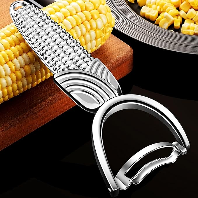 Maxjoy Corn Peeler & Cob Stripper, Stainless Blade for Corn on the Cob