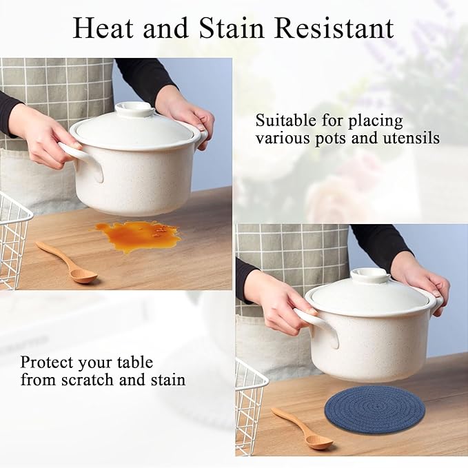 SHACOS 8 Inches Trivets for Hot Dishes, 6 Pcs