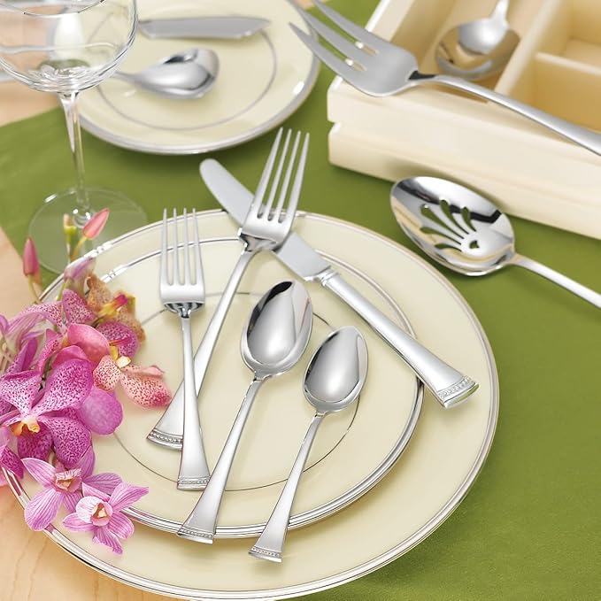 Lenox Portola 65-Piece 18/10 Silverware Set for 12, Flatware