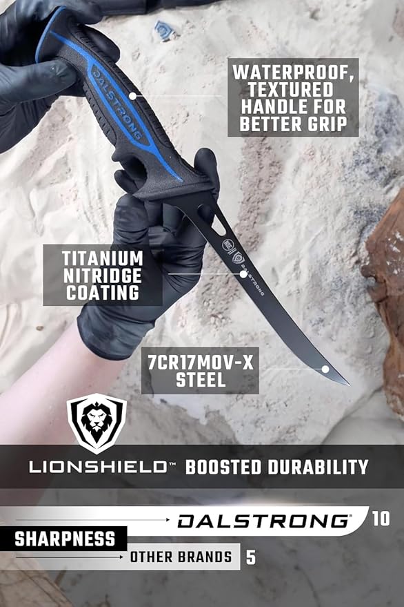 Dalstrong 7" Fillet Knife — TiN-Coated 7CR17MOV Steel — For Saltwater Fishing, Dock Filleting & Outdoor Fish Prep — Waterproof Polypropylene Handle, Rust-Resistant, Night Shark, customer support