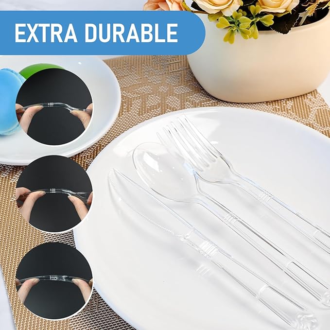 EcoDispose 72 Count Heavy Duty Plastic Silverware, BPA-Free, Heat Resistant