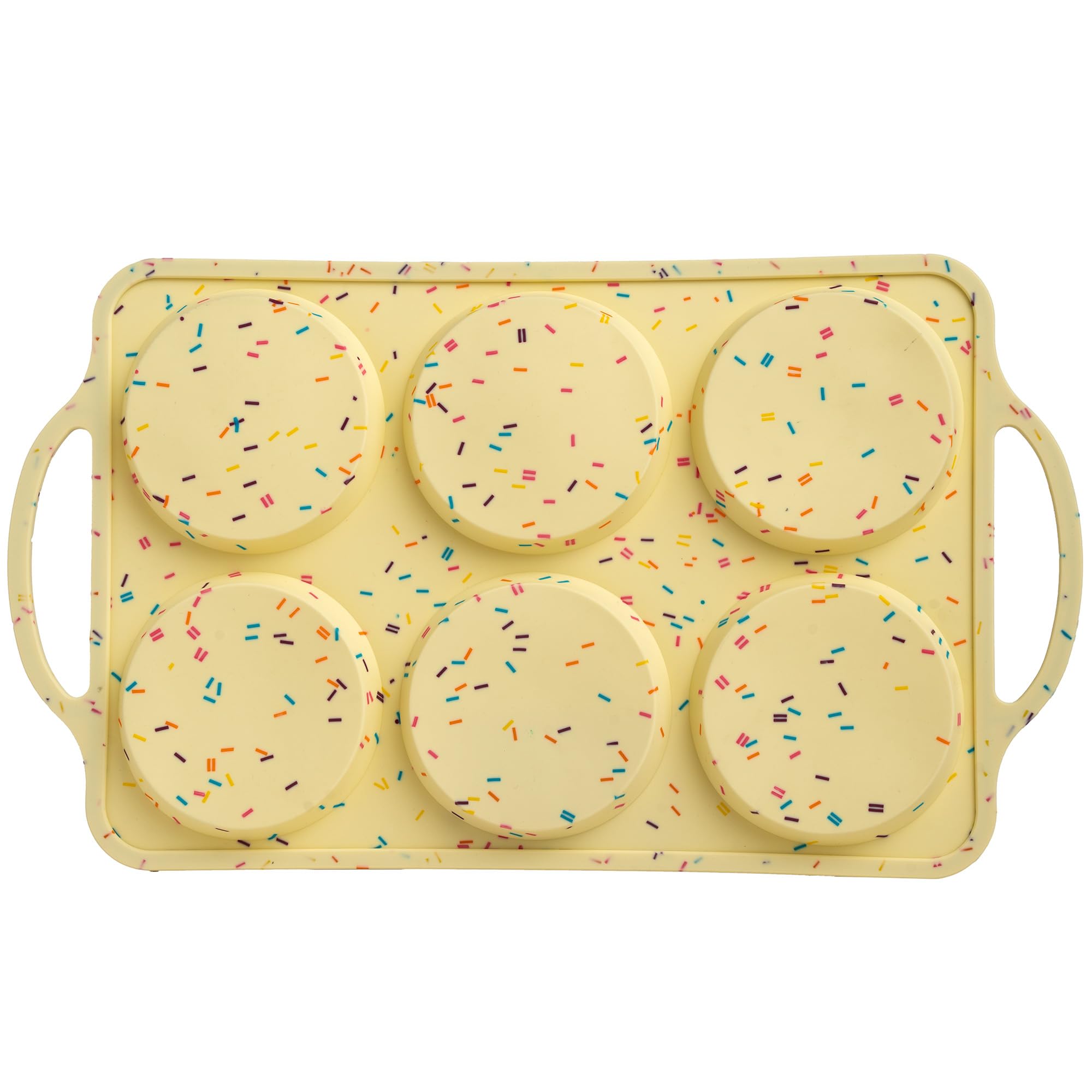 BAKE BOSS Jumbo Top Silicone Muffin Pans for Baking, 4 Inch Silicone Jumbo Muffin Pan 6 Cup, Egg Pan for Baking English muffins, Whoopie Pies, Corn Bread Bites, Confetti Muffin Top Pans Non Stick