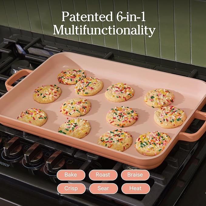 Our Place Bakeware Set | 5-Piece Ceramic Bakeware Collection with Stovetop-to-Oven Griddle Pan | PFAS-Free Non-Toxic Nonstick Pans, Oven Mat & Baking Dishes | Spice