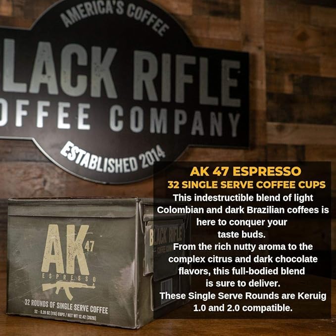 Black Rifle Coffee Medium Roast K Cup Coffee AK Espresso 32 Count