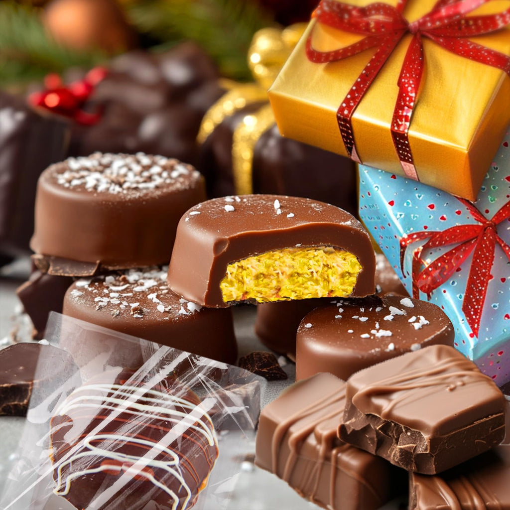 Mity Rain Silicone Chocolate Bar Molds - Round, Fix Pistachio Cream Filling, Dubai Candy Bar Molds with Scraper & Bags (1pc)