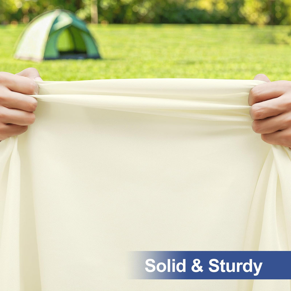 homing Rectangle Table Cloth Cover, Water-Resistant Polyester Elastic Fitted Tablecloth, Fits for 5 Foot Folding Tables, Washable Table Protector for Picnic, Camping, Outdoor (Cream Yellow, 30" x 60")