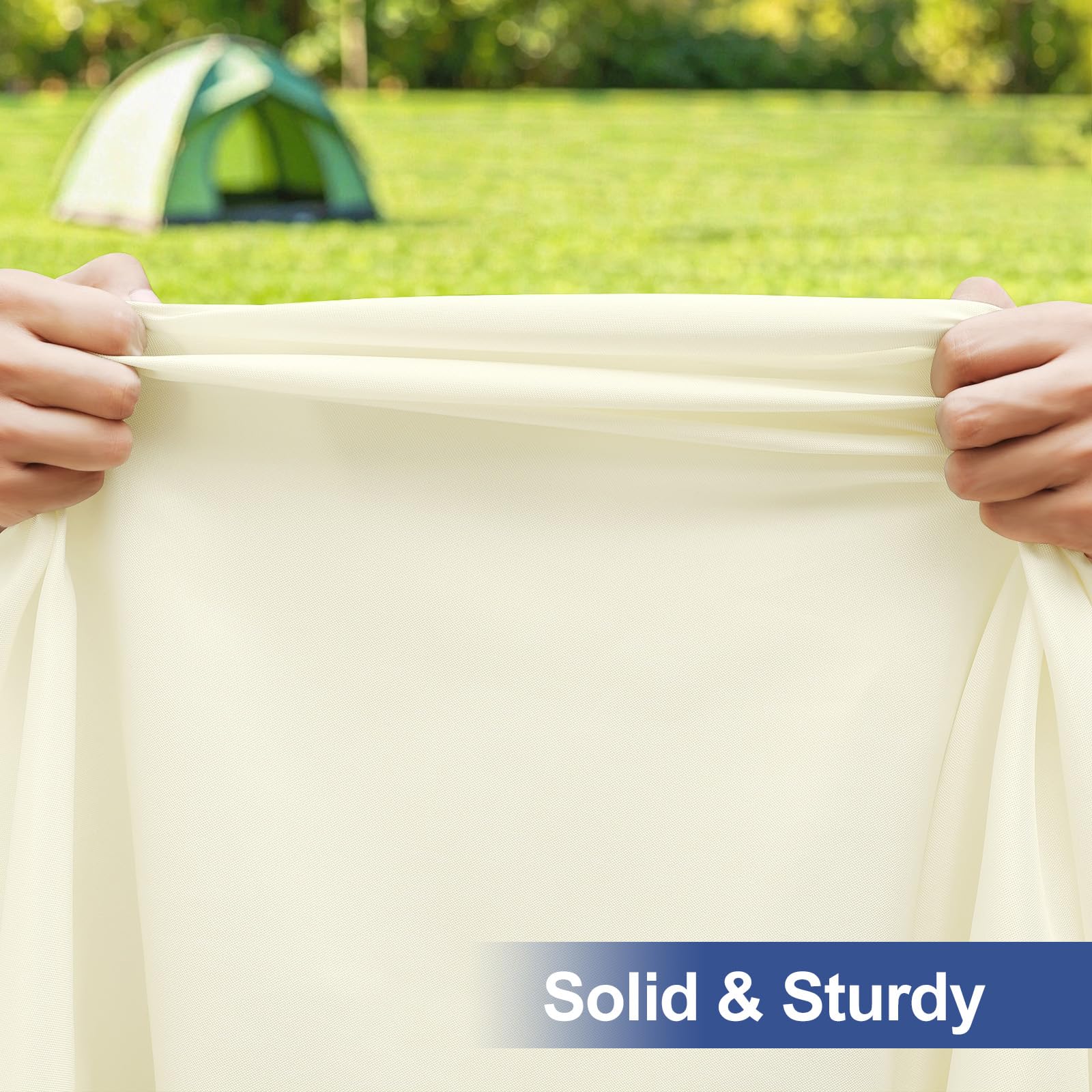 homing Rectangle Table Cloth Cover, Water-Resistant Polyester Elastic Fitted Tablecloth, Fits for 5 Foot Folding Tables, Washable Table Protector for Picnic, Camping, Outdoor (Cream Yellow, 30" x 60")