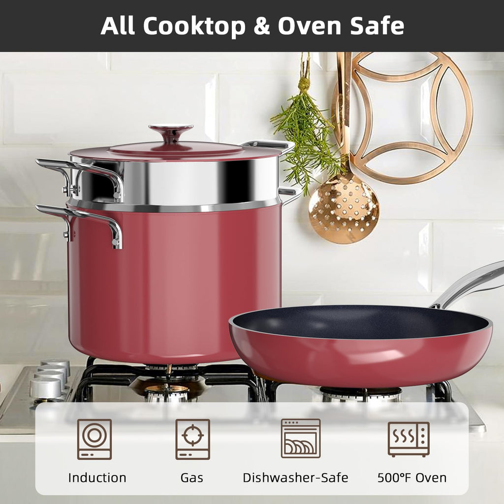 Nuwave Lux 13pc Forged Lightweight Nonstick Ceramic Cookware Set, PFAS-Free