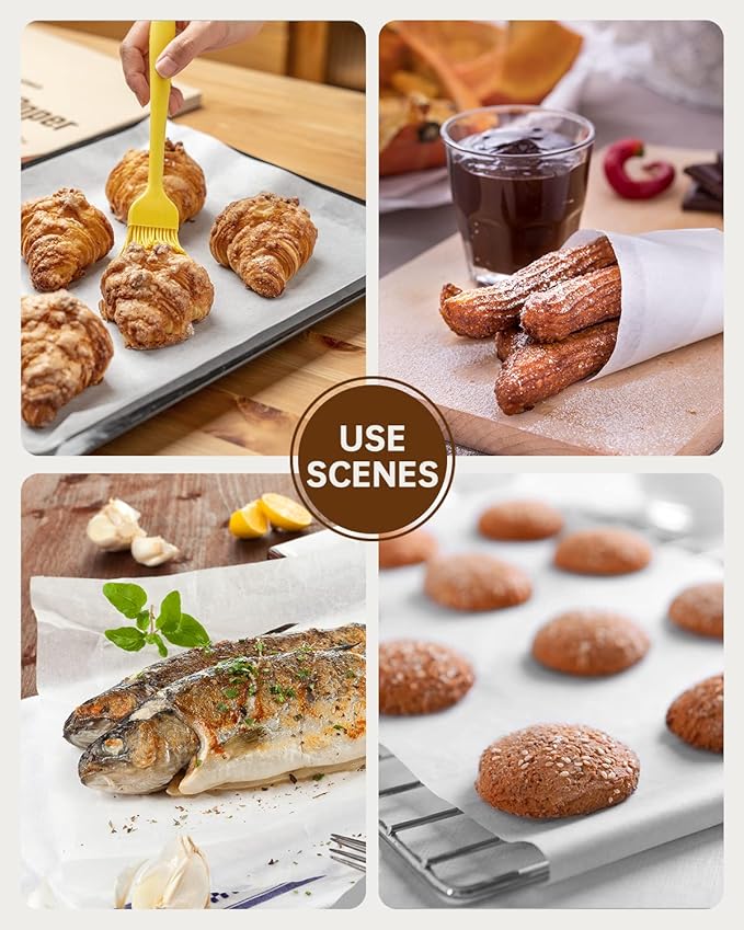 Baklicious 9x13inch 220pcs White Pre-Cut Non-Stick Parchment Baking Sheets