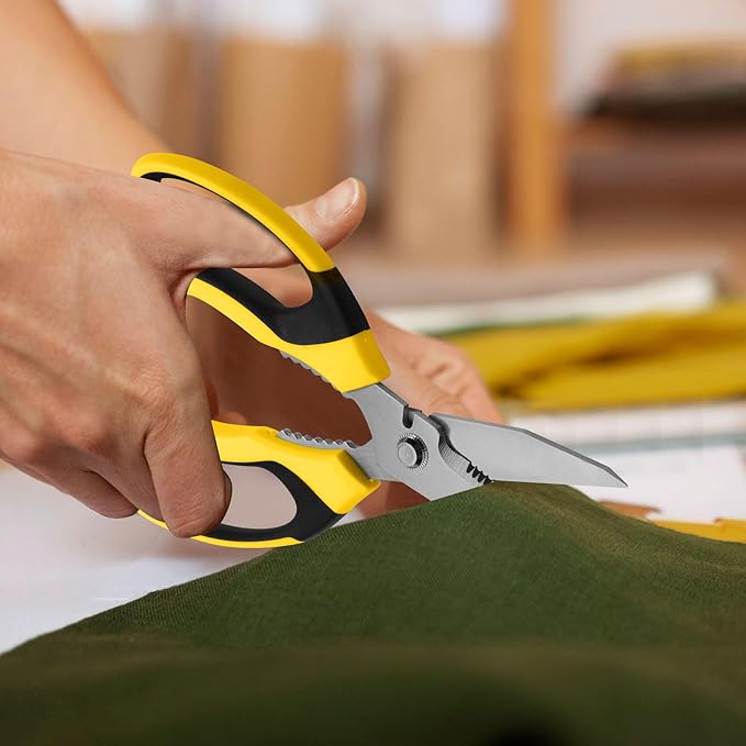 BoFuYuan Utility Scissors All Purpose heavy duty 8-Inch Yellow