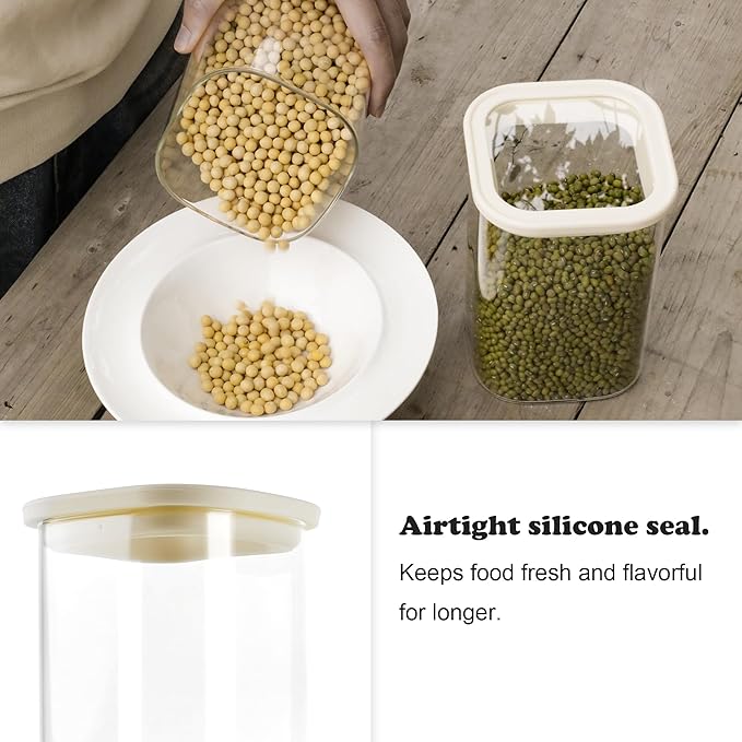 CozNido Small Glass Food Storage Containers with Glass Lids 4 pcs 24fl.oz