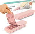 Firgi 1 oz/6 Sections Silicone Ice Cube Freezer Tray with Lid, 100% Food-Grade Platinum Silicone,Leak Resistance & Dishwasher Safe for Baby Food Prep,Breast Milk,Purees - Korean Made, Pastel Pink