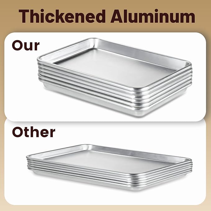 BIEAMA 12 Pack Half Size Baking Sheet Pan, Aluminum Commercial 18" x 13"