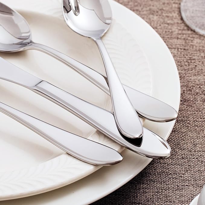 KINGSTONE 60-Piece Silverware Set for 12,18/10 Stainless Steel