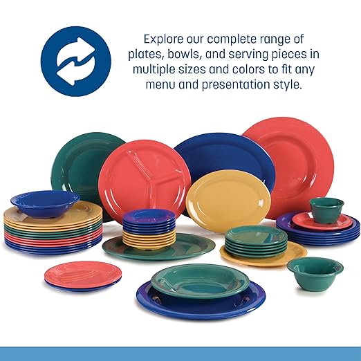 Carlisle FoodService Products Dallas Ware Reusable Plastic Bowl Bouillon Cup Bowl for Home and Restaurant, Melamine, 8 Ounces, Red, (Pack of 24)